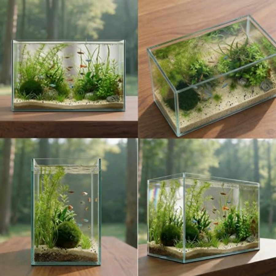 Glass Fish Tank Open-Back Lid  - Planted Aquarium Bowl reseña y precio