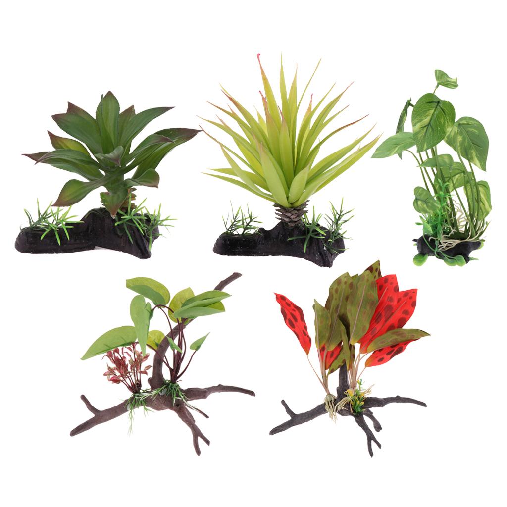 Reptile Terrarium Plant Artifi - Planted Aquarium Jungle reseña y precio