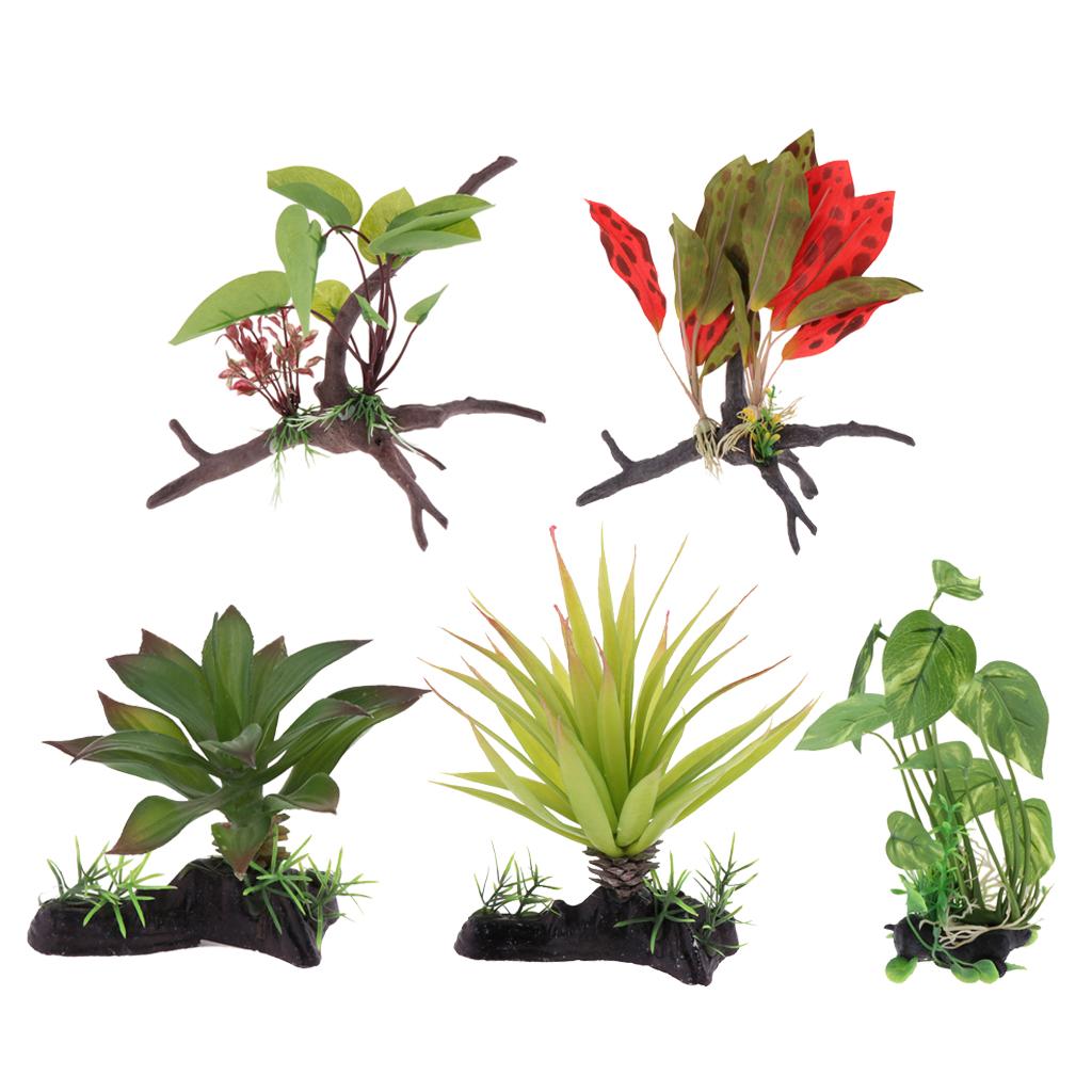 Reptile Terrarium Plant Artifi - Planted Aquarium Jungle reseña y precio