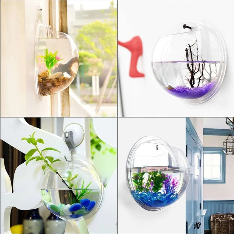 Transparent acrylic hanging wa - Planted Aquarium Bowl reseña y precio