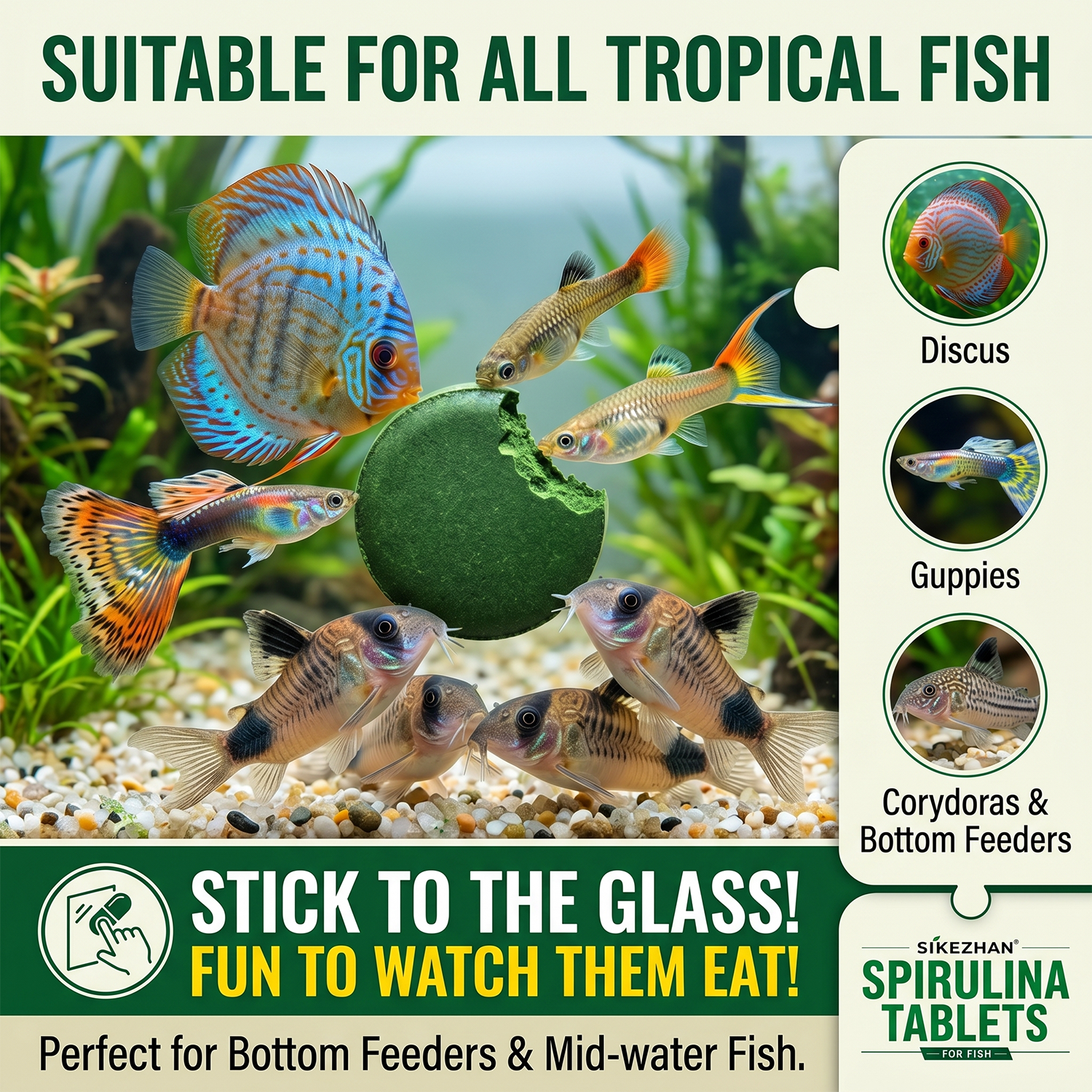 3 Bottles Spirulina Tablets Aq - Aquarium Plant Vitamins reseña y precio